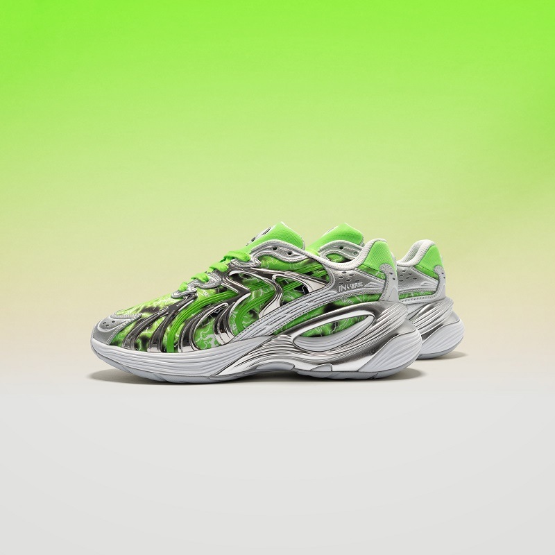 PUMA AU25 9/27 INVERSE RIPNDIP PUMA SILVER-FLURO GREEN PES 403649