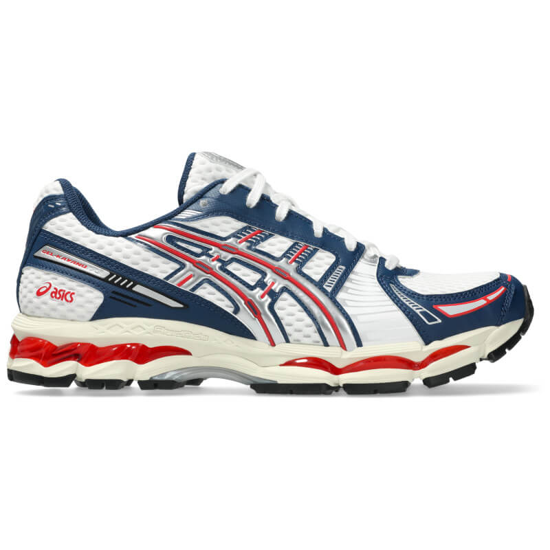 asics スポーツシューズ 白/青/赤 asics 26SS 12/19 GEL-KAYANO 12.1 WHITE/INDEPENDENCE BLUE 1203A885