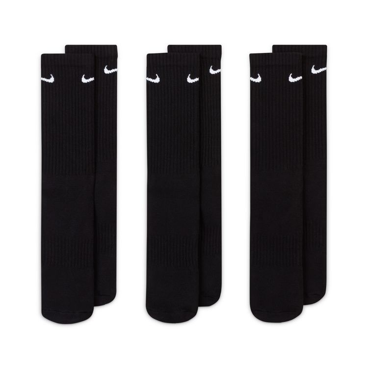 NIKE SP26 NIKE 3P EVERYDAY CUSHIONED CREW SOCKS ブラック/ホワイト SX7664-010