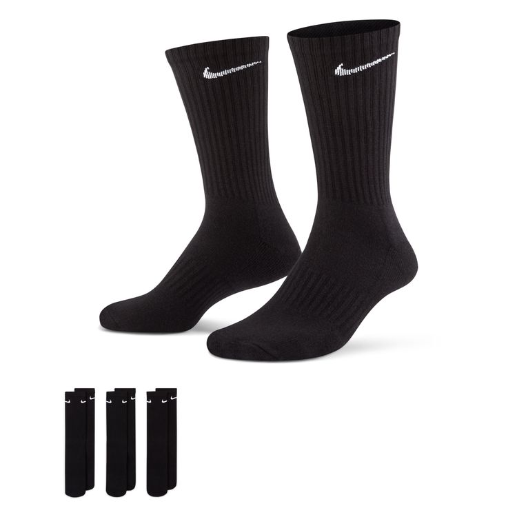 NIKE SP26 NIKE 3P EVERYDAY CUSHIONED CREW SOCKS ブラック/ホワイト SX7664-010