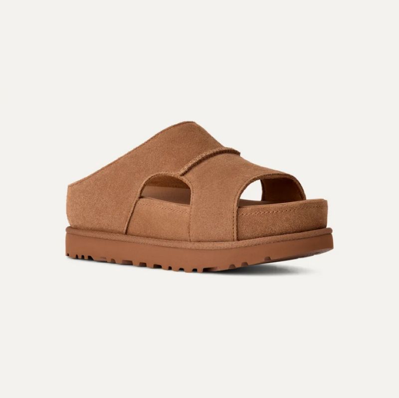 UGG S26 2/2 W GOLDENSTAR HI CUTOUT SLIDE CHESTNUT 1175132-CHE