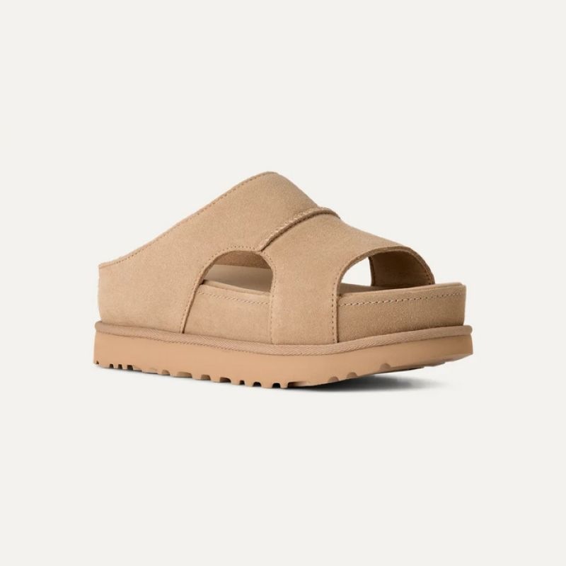 UGG S26 2/2 W GOLDENSTAR HI CUTOUT SLIDE SAND 1175132-SAN