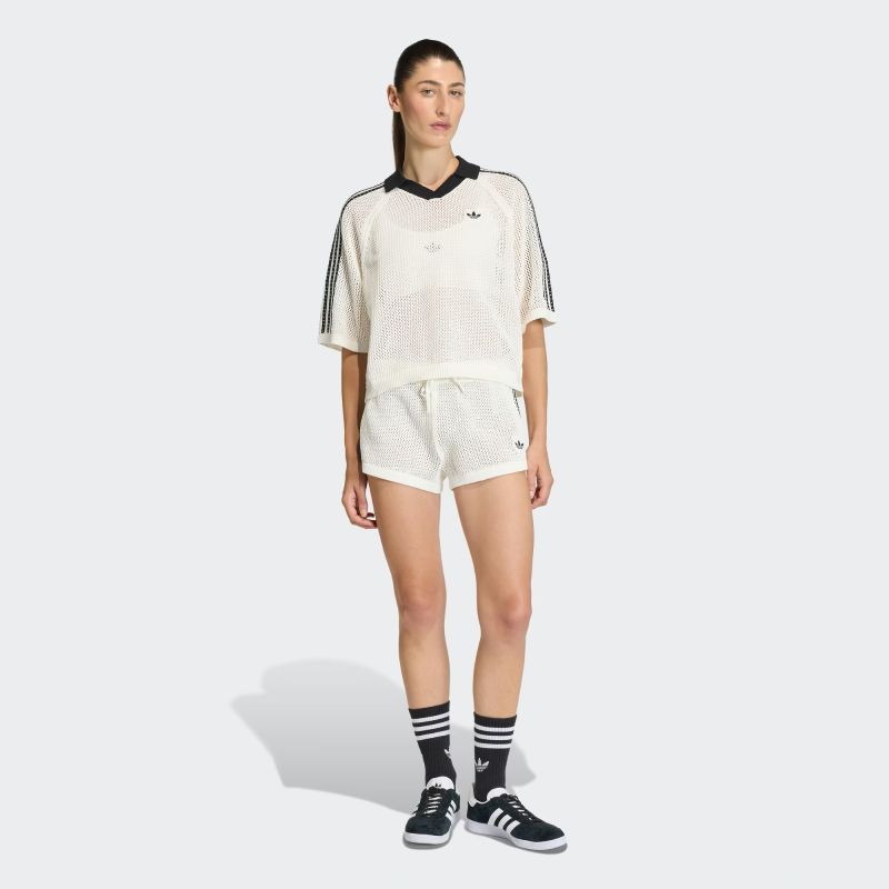 adidas 26Q1 adidas KNITTED CROCHET POLO オフホワイト KC6490