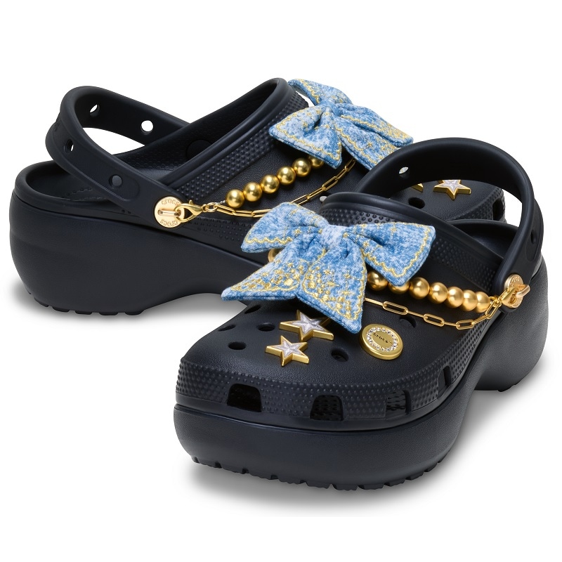 crocs 26Q1 CLASSIC PLATFORM DENIM GLITZ CLOG Black 213114-001