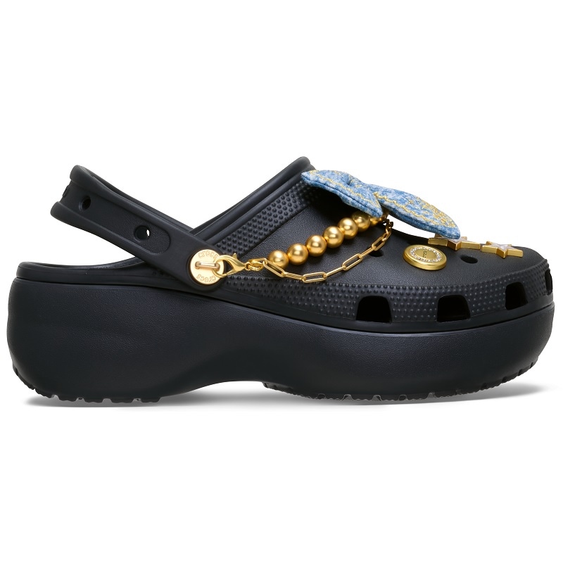 crocs 26Q1 CLASSIC PLATFORM DENIM GLITZ CLOG Black 213114-001