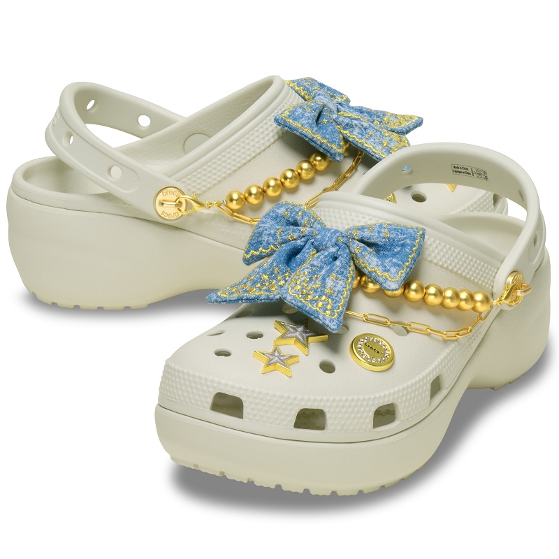 crocs 26Q1 CLASSIC PLATFORM DENIM GLITZ CLOG Linen 213114-0HZ