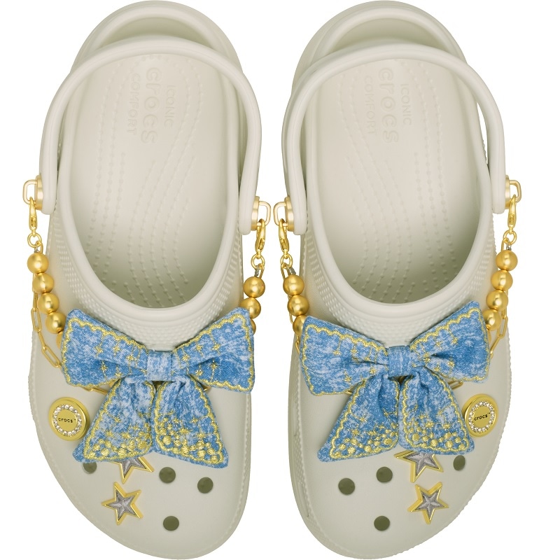 crocs 26Q1 CLASSIC PLATFORM DENIM GLITZ CLOG Linen 213114-0HZ