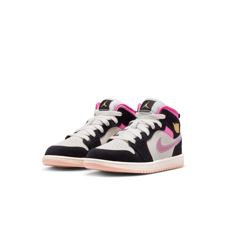 JORDAN BRAND SU26 JORDAN 1 MID SE PS ブラック/ユニバーシティゴールド-セイル-ピンクシクル II1252-001
