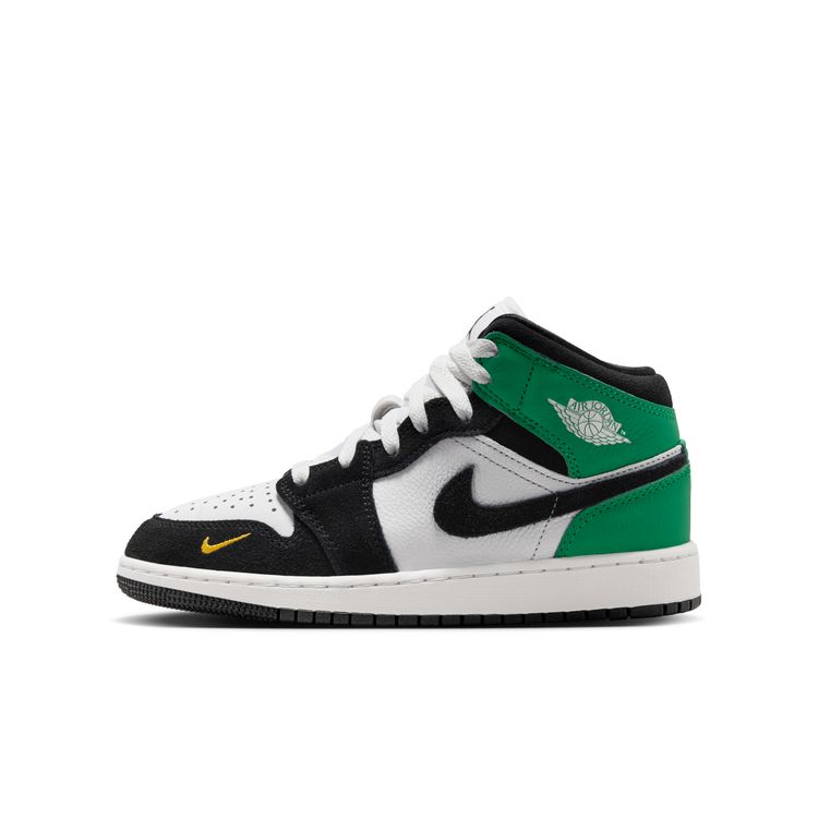 JORDAN BRAND SU26 AIR JORDAN 1 MID SE GS サミットホワイト/ブラック-ラッキーグリーン II1254-100