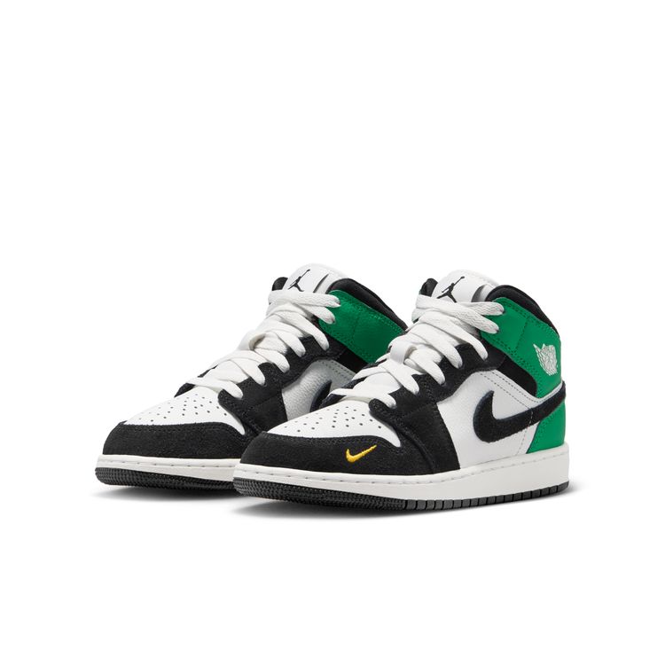 JORDAN BRAND SU26 AIR JORDAN 1 MID SE GS サミットホワイト/ブラック-ラッキーグリーン II1254-100