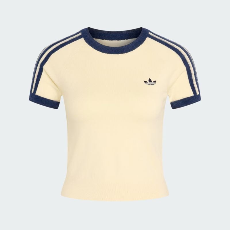 adidas 26Q3 adidas KNITTED TEE ウォームバニラ/ナイトインディゴ