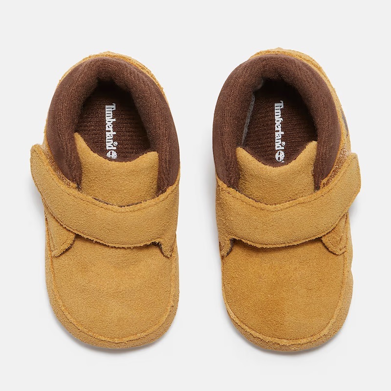 Timberland 26FA INFANT CRIB BOOTIE MID HOOK-and-LOOP BOOT WHEAT SUEDE A6H8G-EZ0