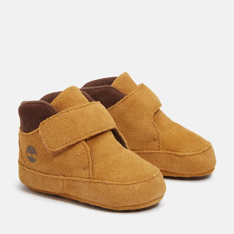 Timberland 26FA INFANT CRIB BOOTIE MID HOOK-and-LOOP BOOT WHEAT SUEDE A6H8G-EZ0