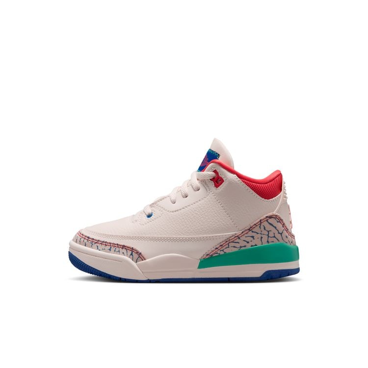 JORDAN BRAND FA26 8/8 JORDAN 3 RETRO PS チョーク/トラックレッド-トゥルーブルー-キネティックグリーン IO2074-100