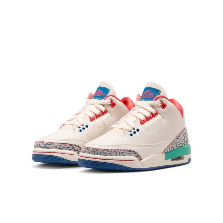 JORDAN BRAND FA26 8/8 AIR JORDAN 3 RETRO GS チョーク/トラックレッド-トゥルーブルー-キネティックグリーン IO2076-100
