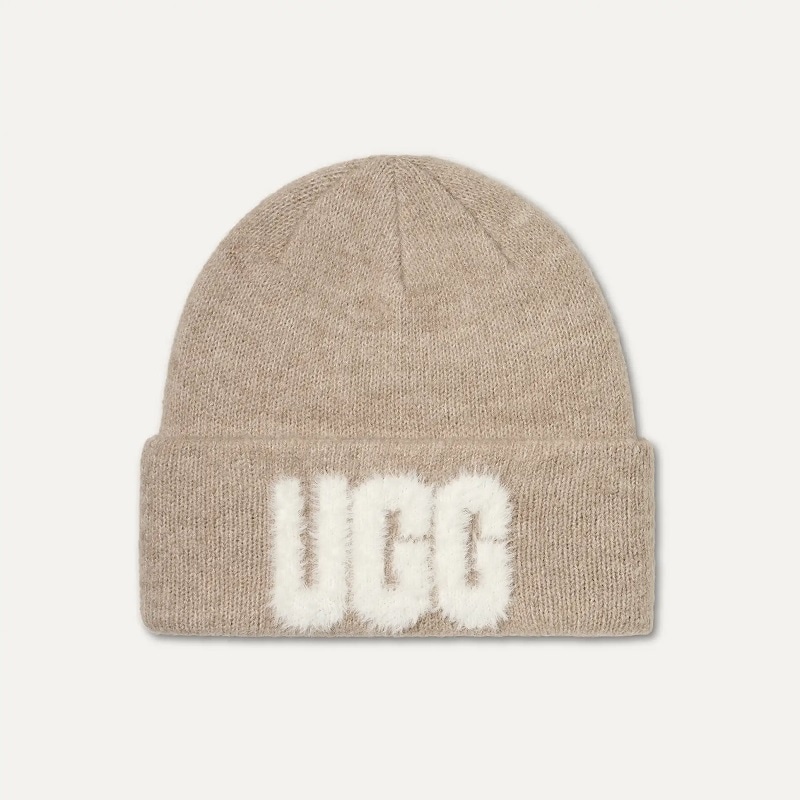 UGG AW26 9/16 U FUZZY UGG LOGO BEANIE CREAM 105248-CRM｜アメ横老舗