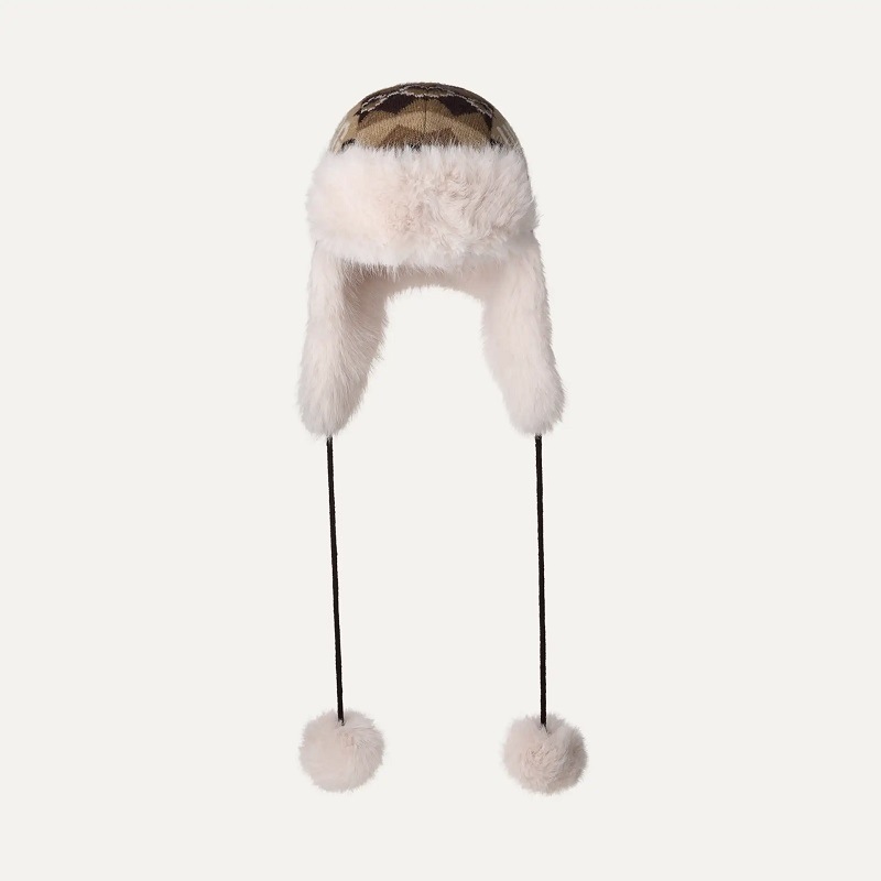 UGG AW26 10/14 W BRAYLEE UGGISLE FLAP HAT COFFEE GROUNDS HEATHER