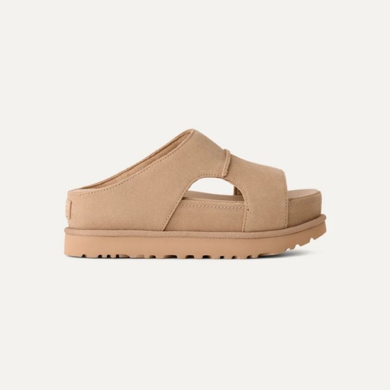 UGG S26 2/2 W GOLDENSTAR HI CUTOUT SLIDE SAND 1175132-SAN