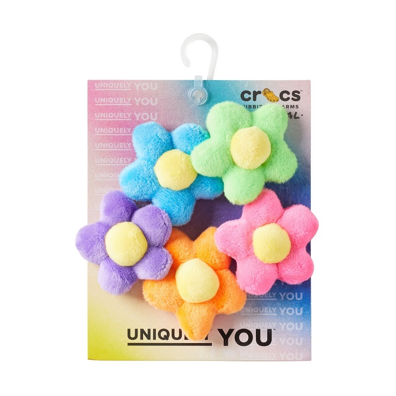【ジビッツチャーム】【クロックス用アクセサリー】crocs 24SU クロックス ジビッツチャーム プラッシュ フラワー パワー 5 パック Jibbitz charms Plush Flower Power 5 Pack 10013262 アクセサリー