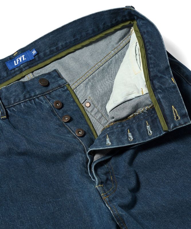 【送料無料】Lafayette 23.11.18 5 POCKET WASHED DENIM PANTS BAGGIE FIT LA231103 ブルー ライトブルー