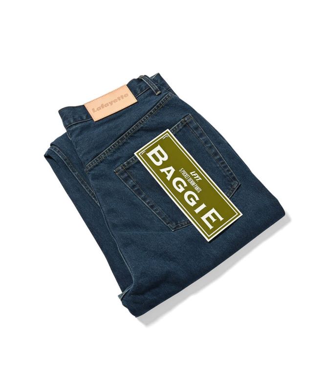 【送料無料】Lafayette 23.11.18 5 POCKET WASHED DENIM PANTS BAGGIE FIT LA231103 ブルー ライトブルー