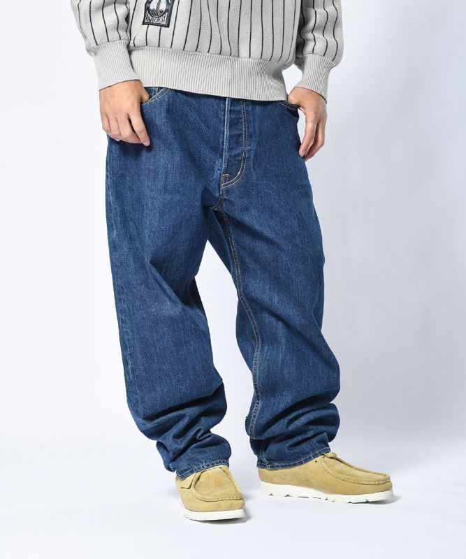 【送料無料】Lafayette 23.11.18 5 POCKET WASHED DENIM PANTS BAGGIE FIT LA231103 ブルー ライトブルー