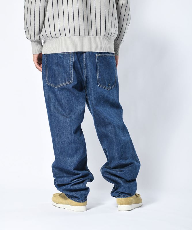 【送料無料】Lafayette 23.11.18 5 POCKET WASHED DENIM PANTS BAGGIE FIT LA231103 ブルー ライトブルー