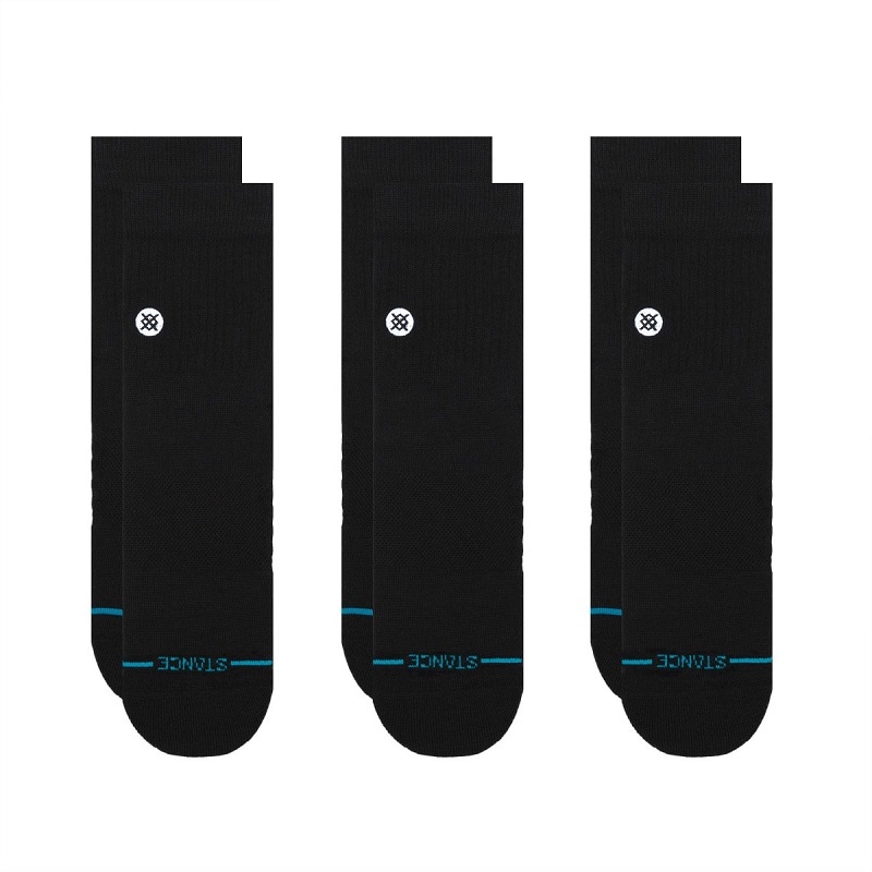 【3足セット】STANCE C/O スタンス アイコン クォーター 3パック ICON QUARTER 3 PACK BLACK A356A21IQP#BLK A356A21IQP-BLK ブラック