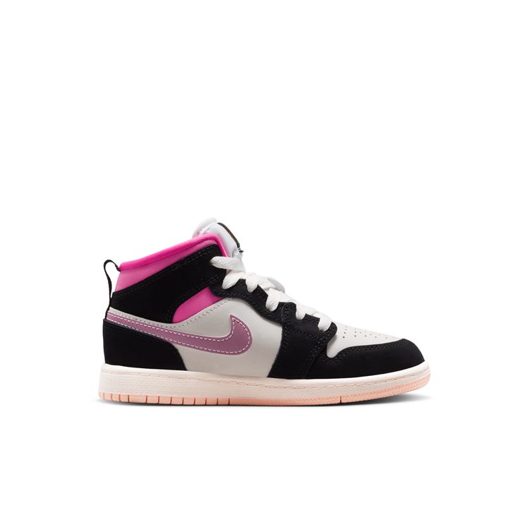 JORDAN BRAND SU26 JORDAN 1 MID SE PS ブラック/ユニバーシティゴールド-セイル-ピンクシクル II1252-001