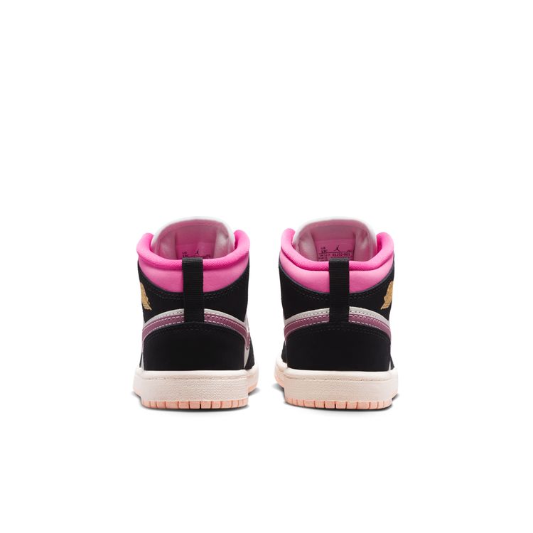 JORDAN BRAND SU26 JORDAN 1 MID SE PS ブラック/ユニバーシティゴールド-セイル-ピンクシクル II1252-001