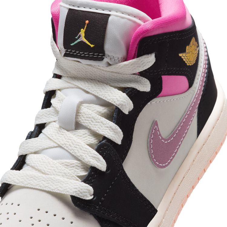 JORDAN BRAND SU26 JORDAN 1 MID SE PS ブラック/ユニバーシティゴールド-セイル-ピンクシクル II1252-001