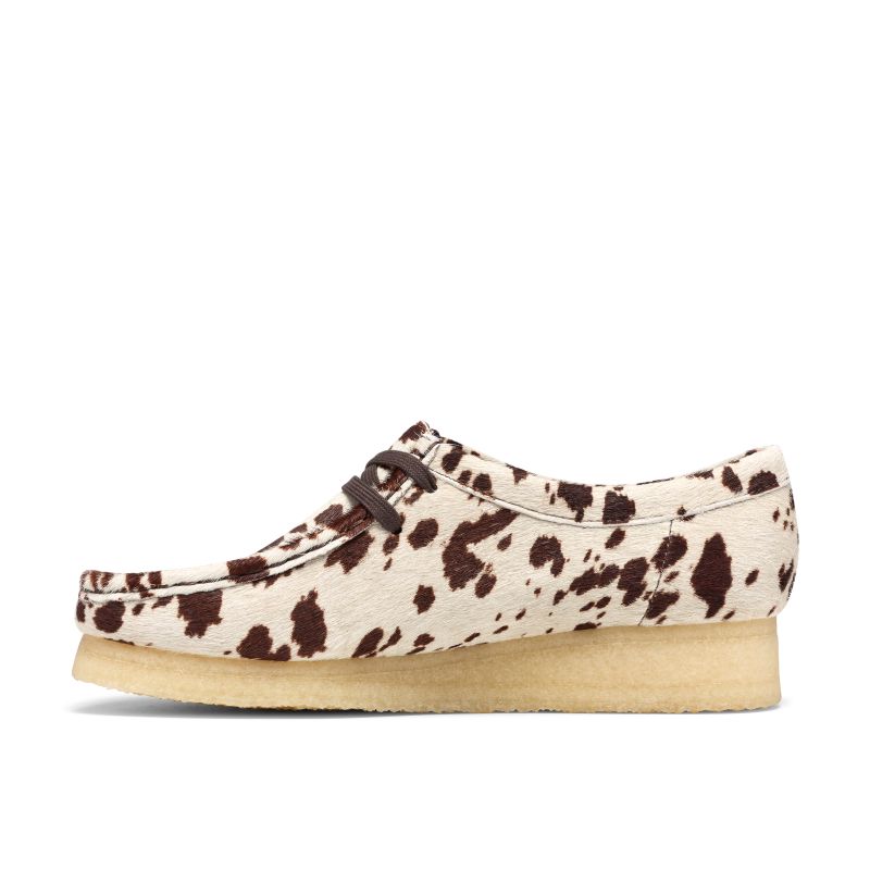 Clarks AW26 W Wallabee Brown Cow Print 26328442