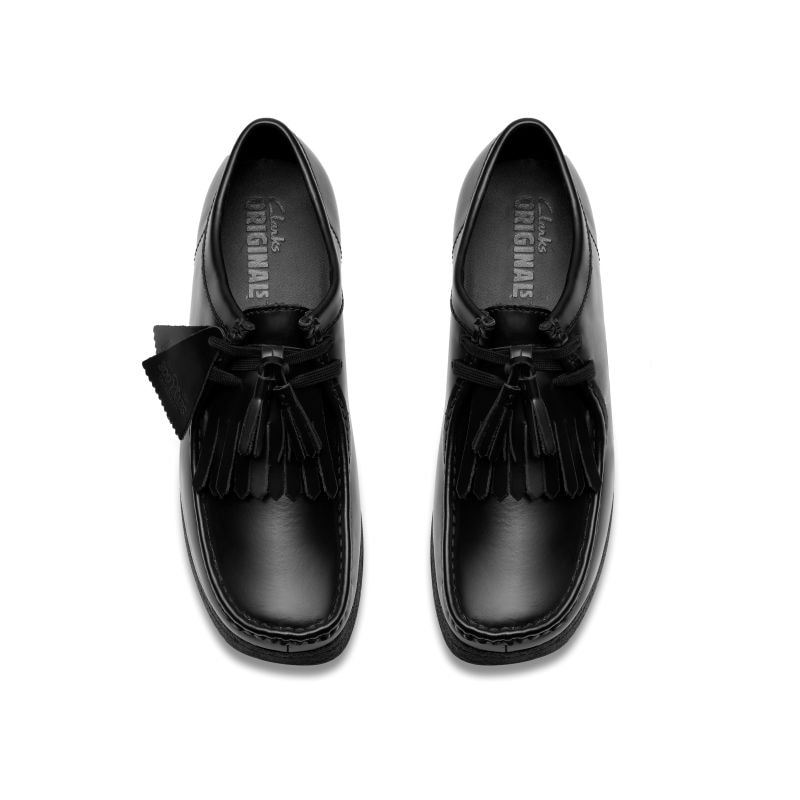 Clarks AW25 M Wallabee Black HiShine Leather 26183780｜アメ横老舗