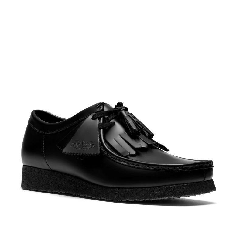Clarks AW25 M Wallabee Black HiShine Leather 26183780｜アメ横老舗