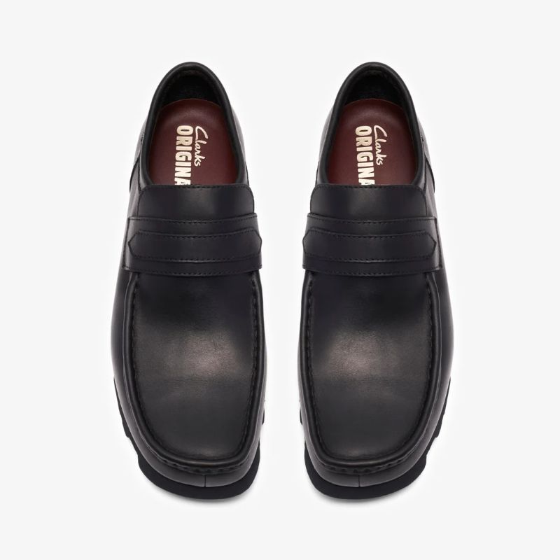Clarks SS26 M WallaLoaferGTX Blk/Black Lea 26186774｜アメ横老舗