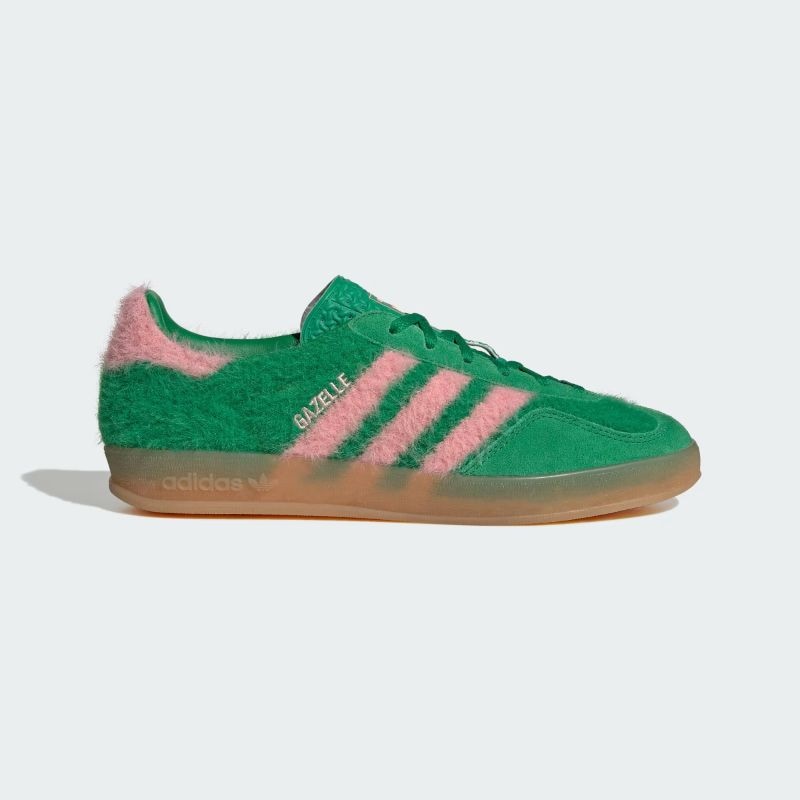 adidas 25Q4 GAZELLE INDOOR W グリーン/グローピンク/ガム
