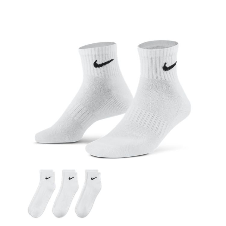 【22年ニューカラー】【ナイキ/アクセサリー】【ソックス/3足セット】NIKE HO22 ナイキ アクセサリー ナイキ 3P エブリデイ クッション クウォーター ソックス Nike 3P Everyday Cushion Quarter Socks SX7667-100 メンズ レディースソックス  ホワイト/ブラック