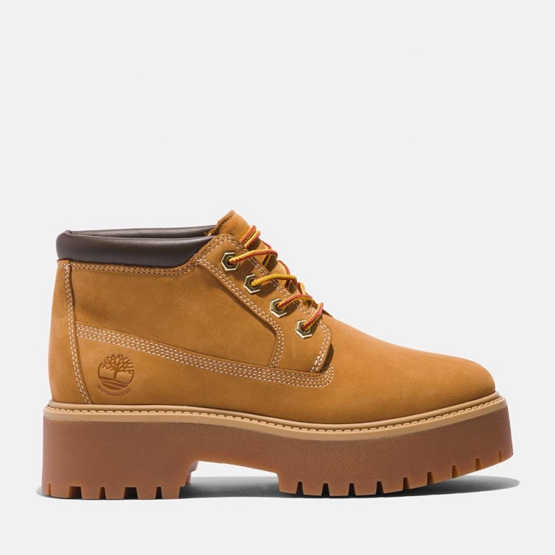 Timberland C/O W STONE STREET MID LACE WATERPROOF BOOT WHEAT NUBUCK A5RF9-231