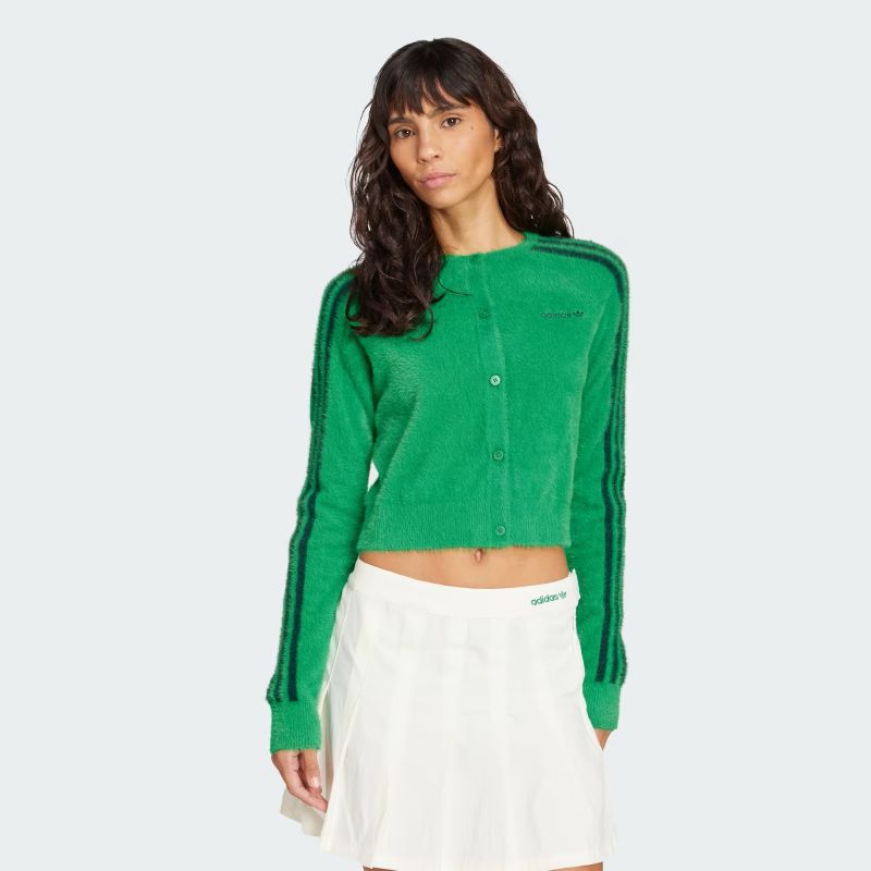 adidas 25Q4 FLUFFY CARDIGAN グリーン JW5177