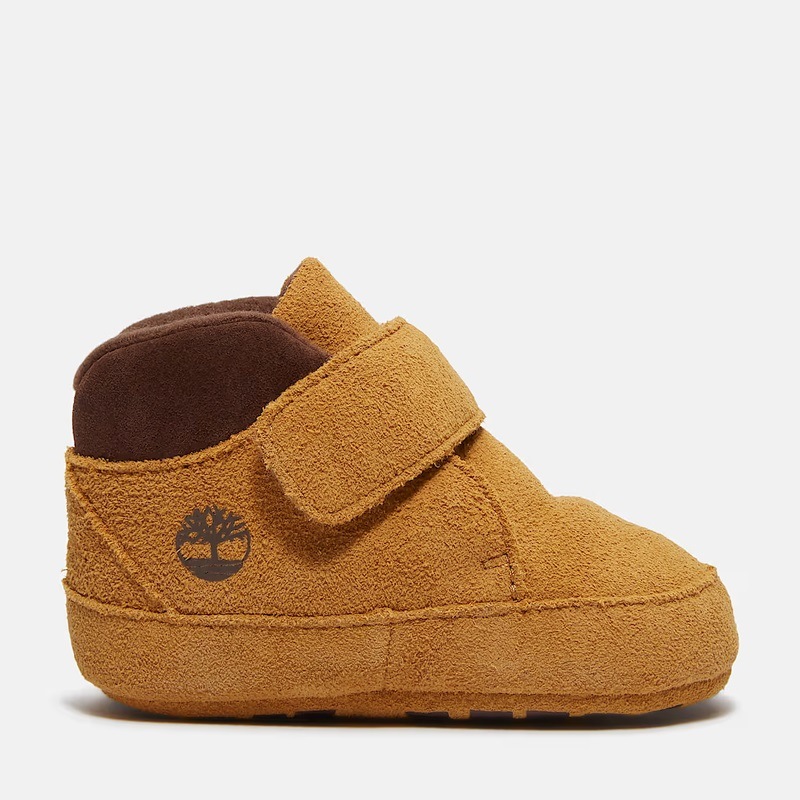 Timberland 26FA INFANT CRIB BOOTIE MID HOOK-and-LOOP BOOT WHEAT SUEDE A6H8G-EZ0