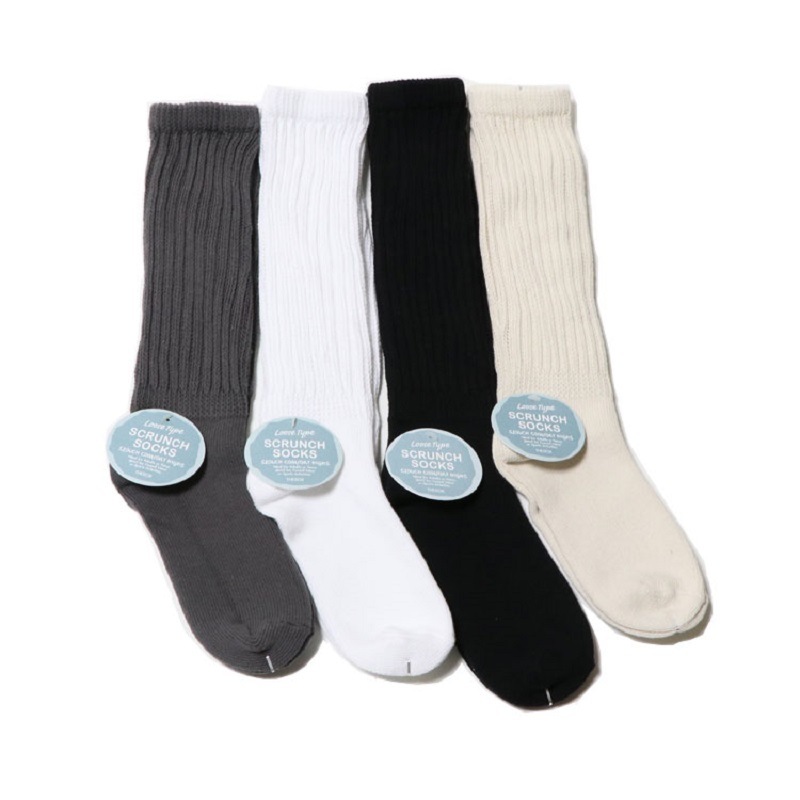 【人気モデル/定番モデル】【トレンド靴下/リブソックス/ルーズソックス36cm】THESOX Luxury C/O ザソックス ルーズタイプ Loose Type SCRUNCH SOCKS 36cm 全4色 162-1023 ブラック ホワイト グレー アイボリー