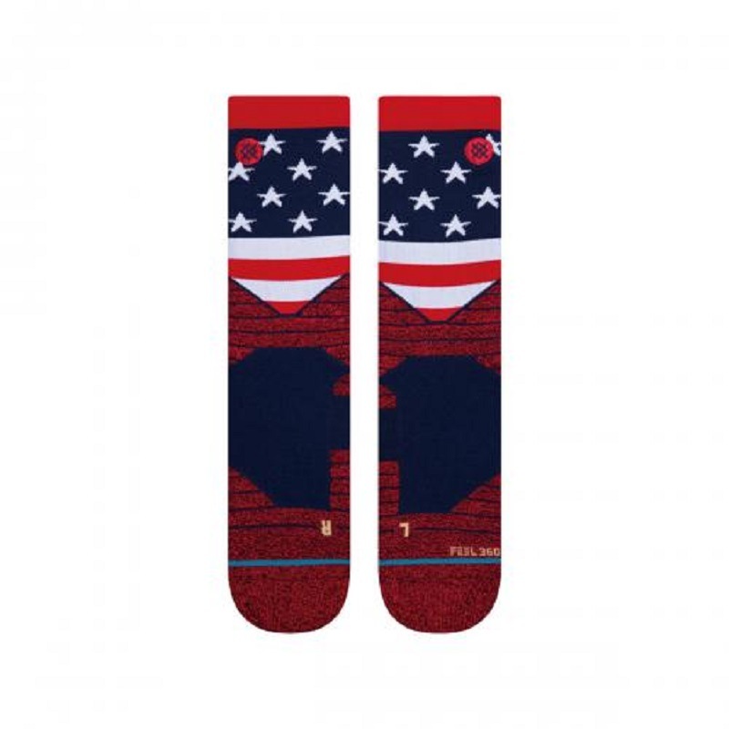 【22SPモデル】【スタンスソックス】【星条旗柄ソックス】【靴下】STANCE 22SP スタンス ファッション アメリカンクルー AMERICAN CREW RED A559A21AMC#RED A559A21AMC-RED  メンズ アパレル レッド ライフスタイル