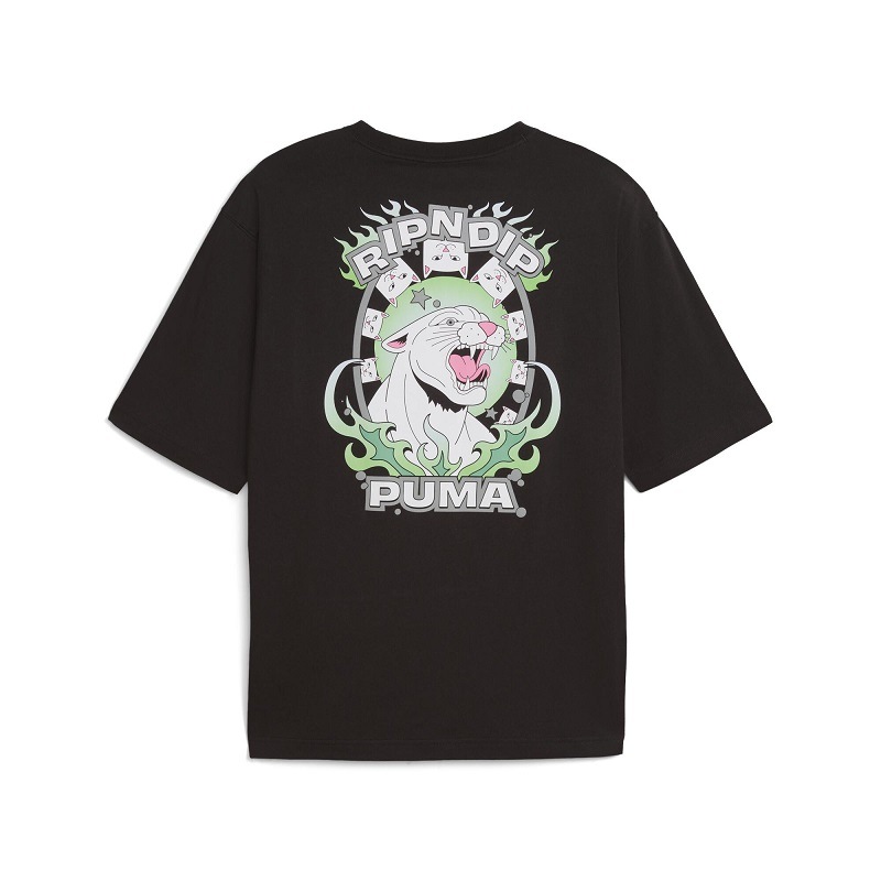 PUMA AU25 9/27 PUMA X RIPNDIP BOXY GRAPHIC TEE PUMA BLACK 632413-01