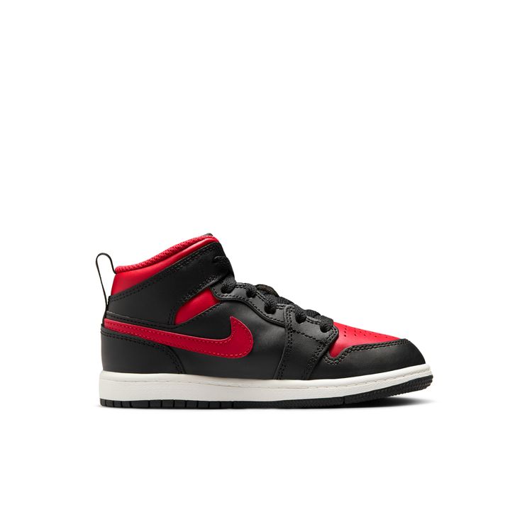 JORDAN BRAND SP25 JORDAN 1 MID PS ブラック/バーシティレッド-サミットホワイト DQ8424-067