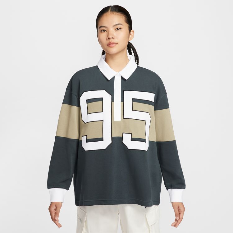 NIKE HO25 AS W NSW STREET LS GFX POLO シーウィード/ニュートラルオリーブ/ホワイト/セイル HV4034-390