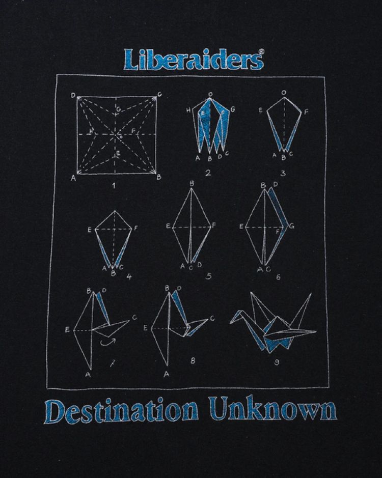 Liberaiders 26SS 5/1 FOLDING METHOD TEE 736172601 ホワイト ブラック 736172601-WHT 736172601-BLK