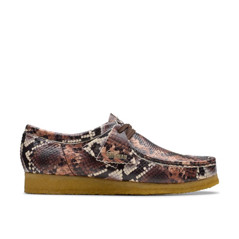 Clarks AW24 M Wallabee -SNAKE PRINT PACK- 26178216 BrownSnake Print 【ワラビー】【スネークプリントパック】