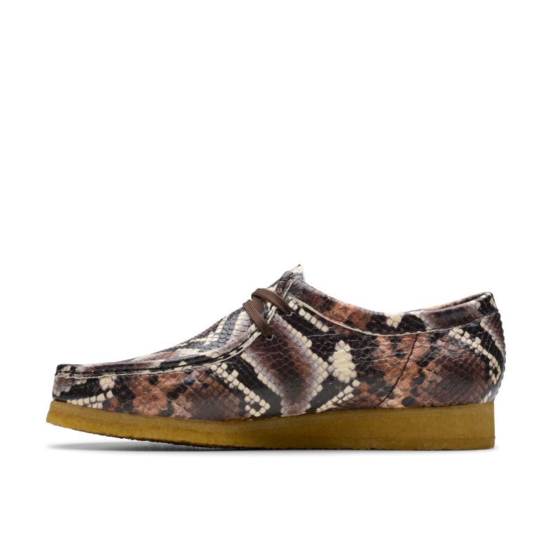 Clarks AW24 M Wallabee -SNAKE PRINT PACK- 26178216 BrownSnake Print 【ワラビー】【スネークプリントパック】