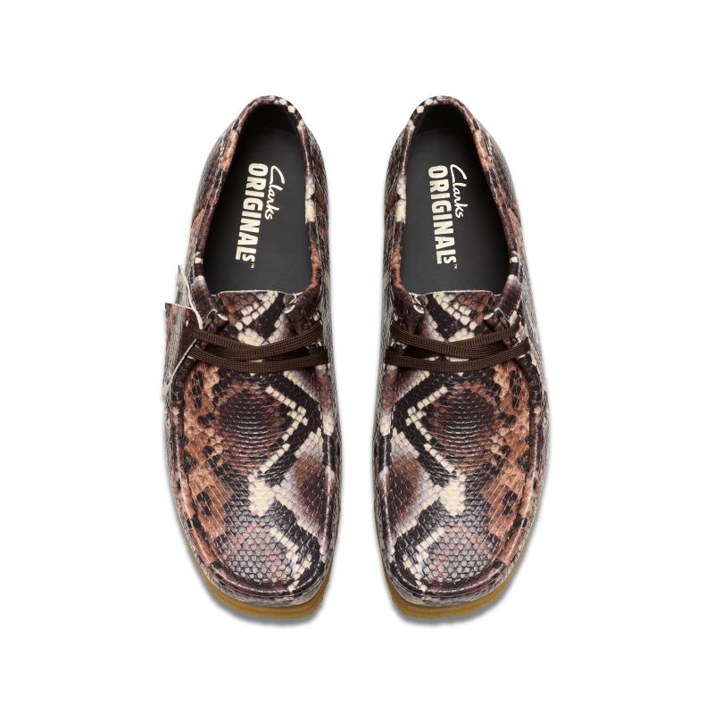Clarks AW24 M Wallabee -SNAKE PRINT PACK- 26178216 BrownSnake Print 【ワラビー】【スネークプリントパック】