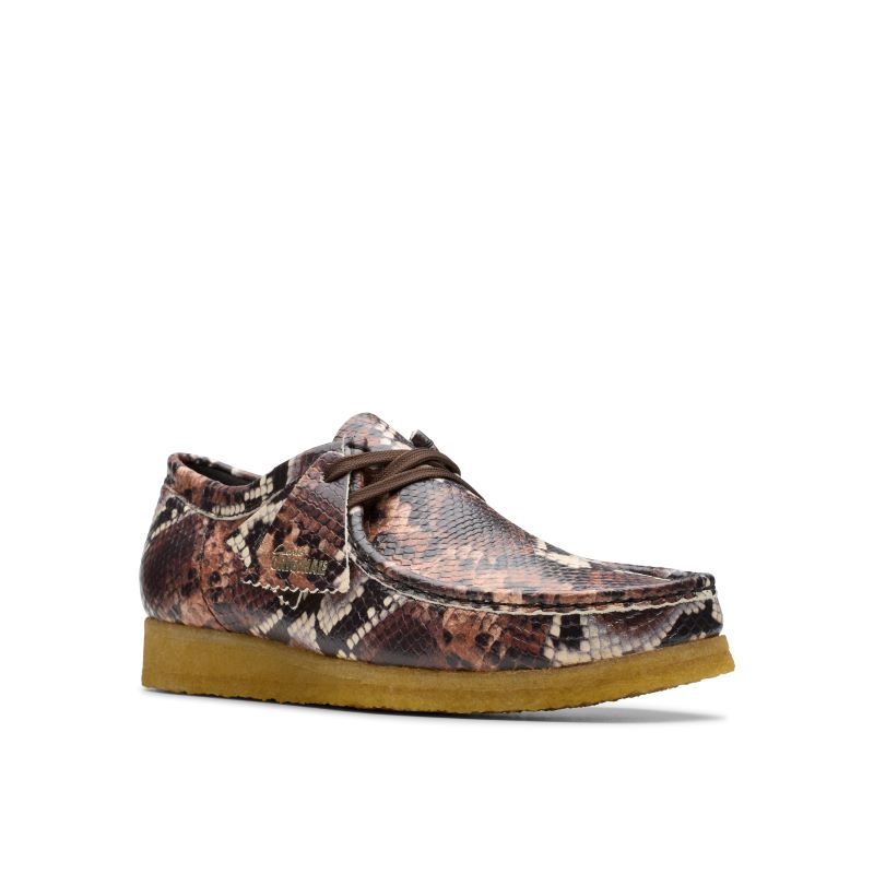 Clarks AW24 M Wallabee -SNAKE PRINT PACK- 26178216 BrownSnake Print 【ワラビー】【スネークプリントパック】